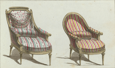 Two chairs in the style of the bergères